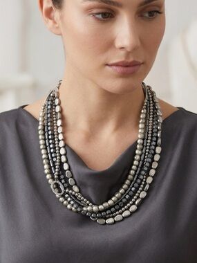 Silpada Retired N1936 “Hailstone” Sterling Silver Multi Strand Necklace